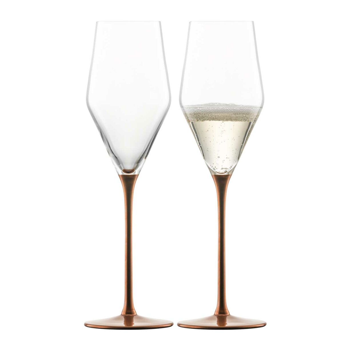 KAYA copper 2 champagne crystal glasses