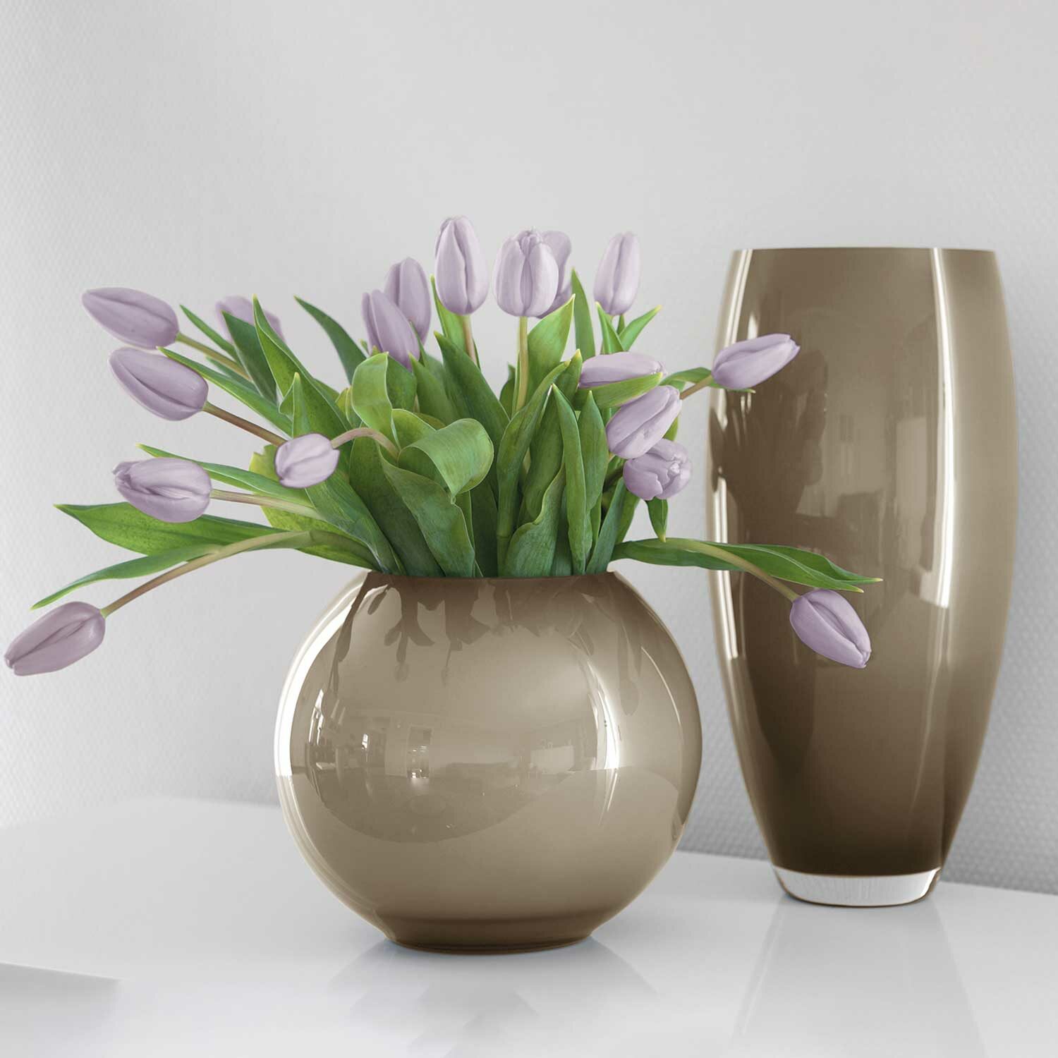 AFRICA glass vase greige / opal