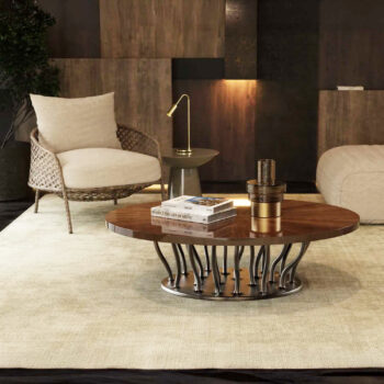 ALLANA coffee table oval Sunburst Walnut