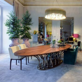 ALLANA dining table Walnut Gold