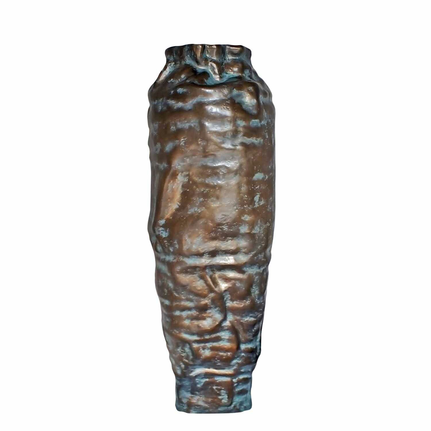 ARGUS skulpturale Bodenvase in Bronzefarbe