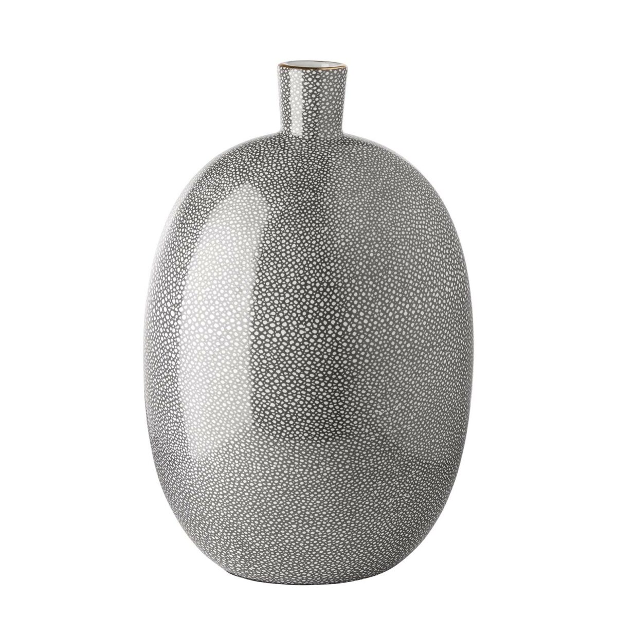 ATHINA porcelain vase gray with gold accent H 37 cm