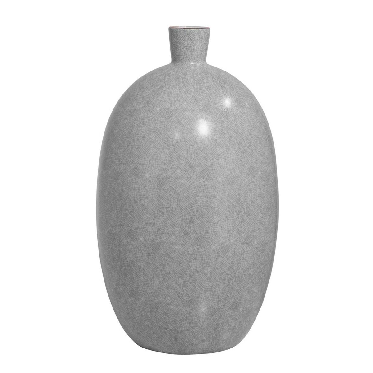 ATHINA porcelain vase light gray with gold accent H 45 cm
