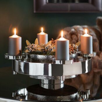 BELLANI candlestick wreath with glass cylinder