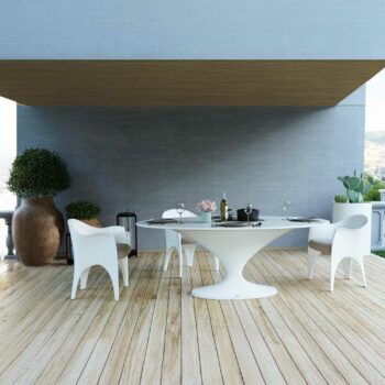 CHARM dining table oval matt white