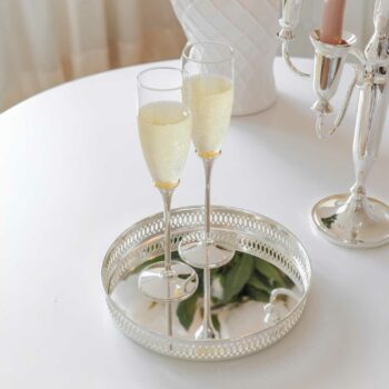CORO gallery tray silver plated D 23 cm (2 pieces)