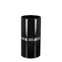 GALA Vase schwarzes Glas mit Platinum