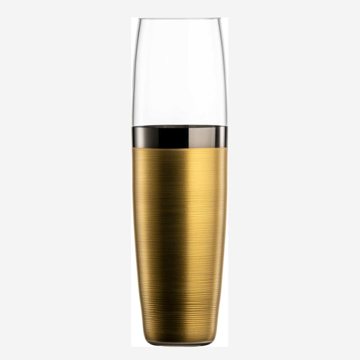 HAPTICS crystal glass vase H 28 cm satin gold