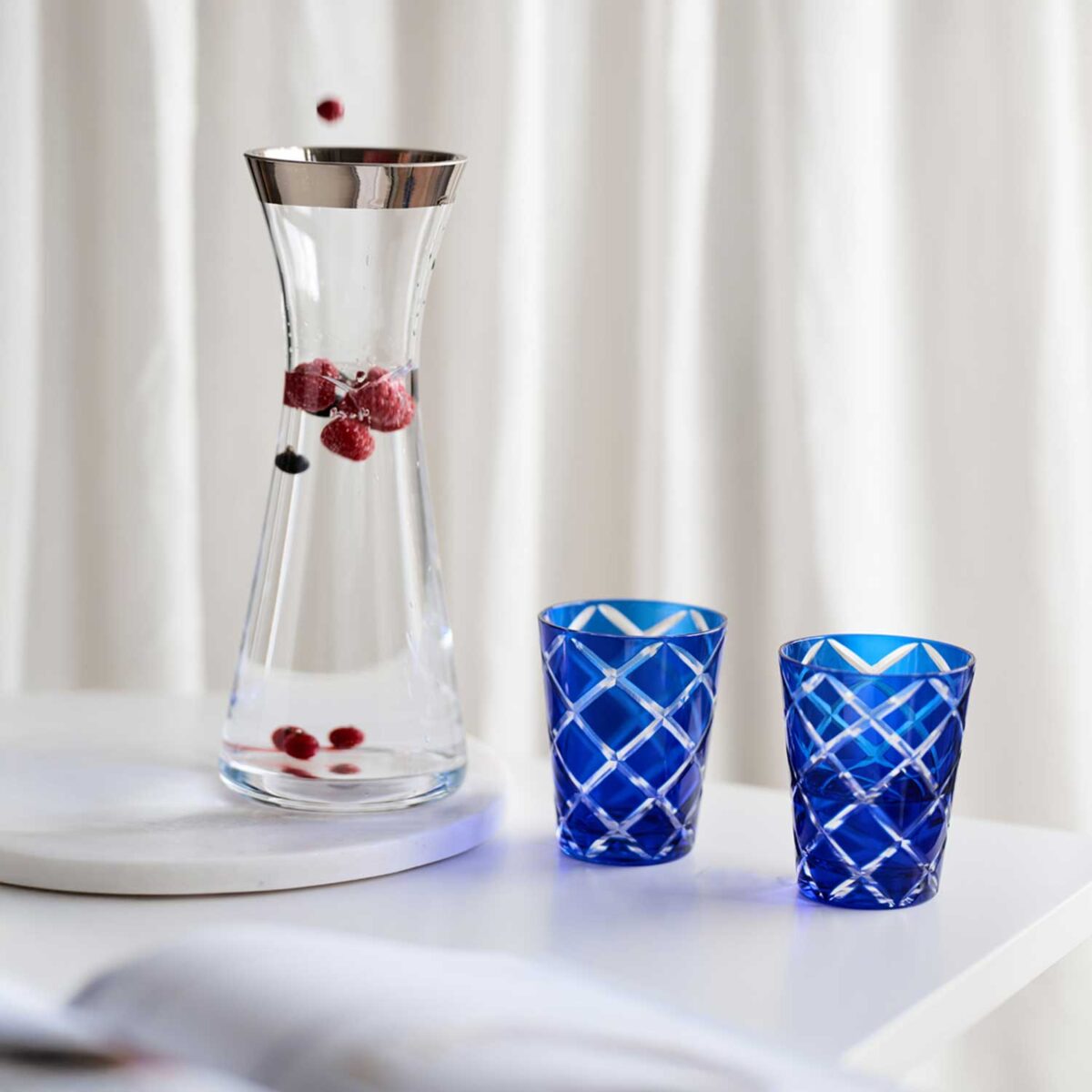 HENDRIK carafe with platinum finish (2 pieces)