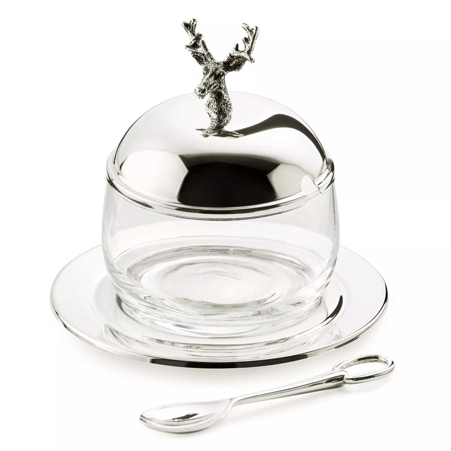 HIRSCH Marmeladenglas versilbert (2 Stück) 1 HIRSCH Marmeladenglas versilbert (2 Stück)