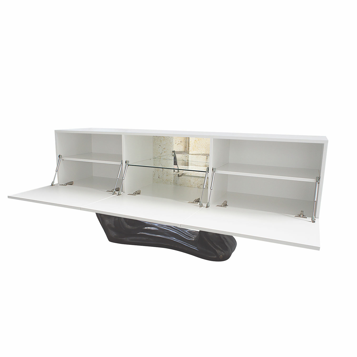 HYPERION sideboard white bronze finish