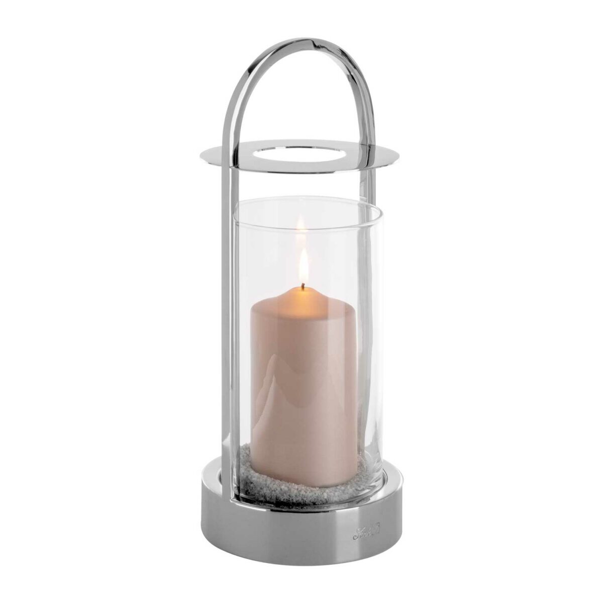 LAKIS stainless steel lantern with glass