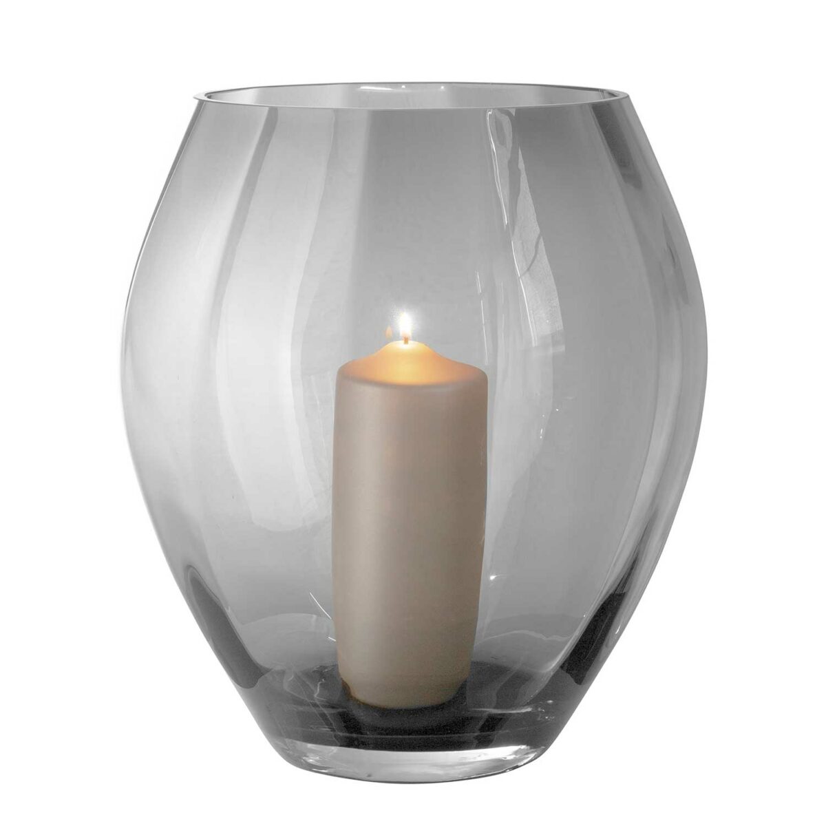 LILIAN glass vase lantern grey