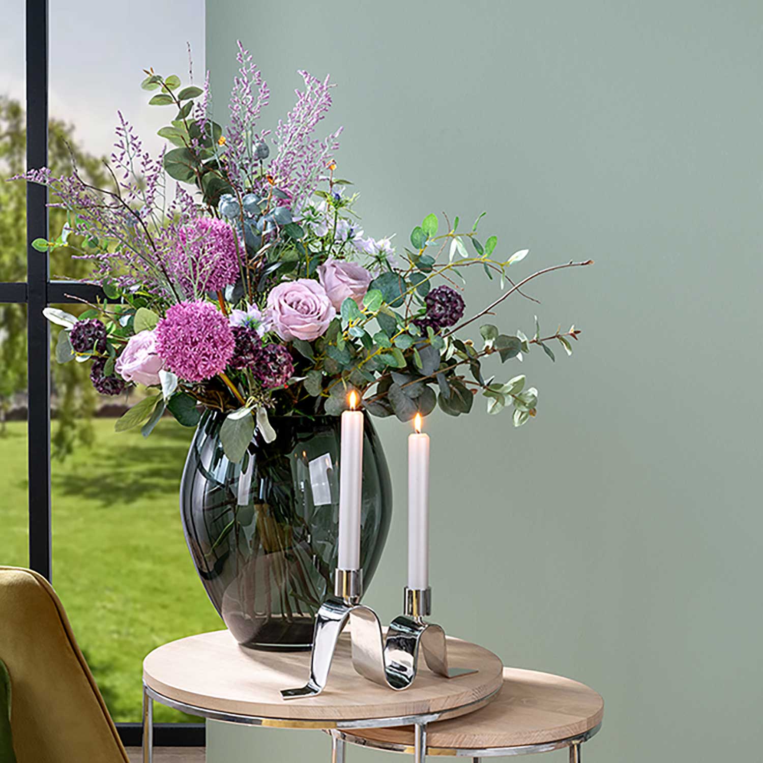 LILIAN glass vase lantern grey 9 LILIAN glass vase lantern grey