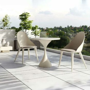 MELODY dining table D 80 cm matte white