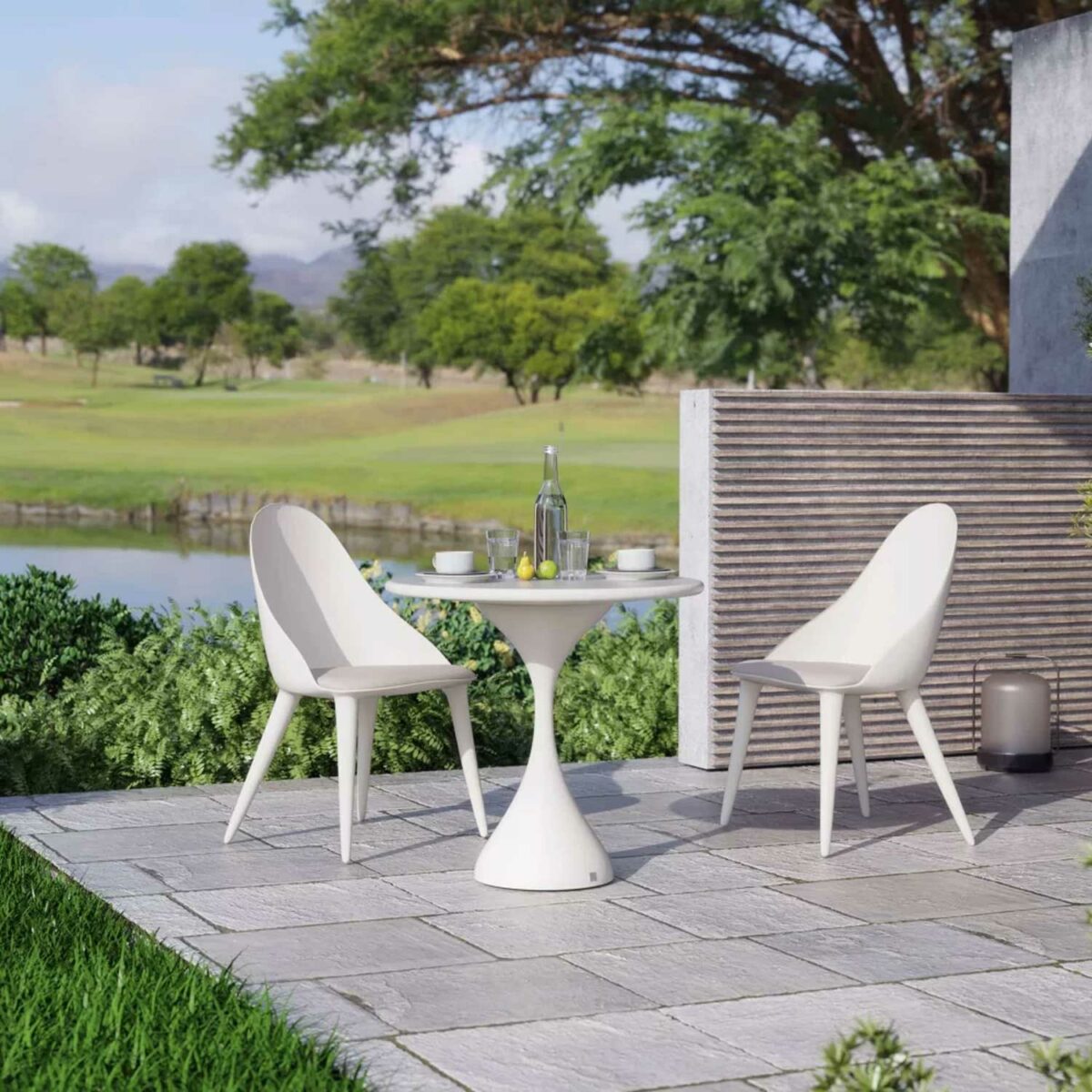 MELODY dining table D 80 cm matte white