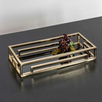 MERANO Tablett schwarz gold 40 x 15 cm