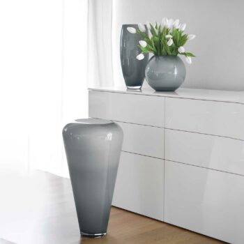 VENUS glass vase gray / opal