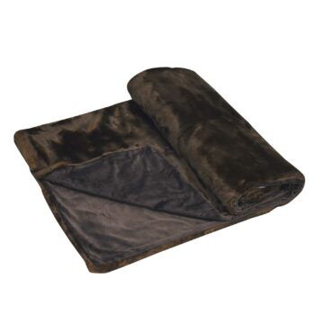 MOSCOU faux fur bed runner chocolate