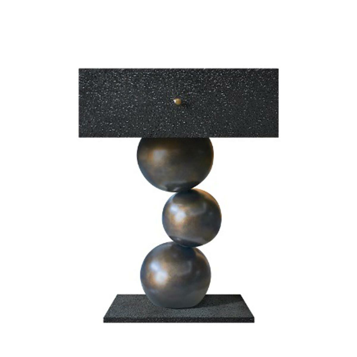 MUSEU side table black texture / brass