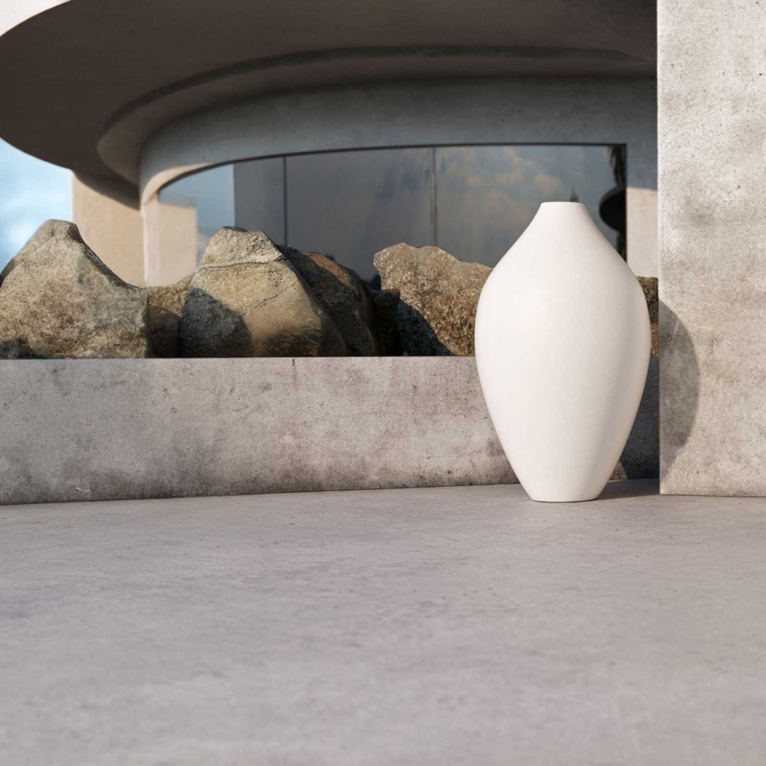 NOBEL floor vase matt white 1 NOBEL floor vase matt white