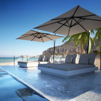 NORDIC double lounger chaise longue white