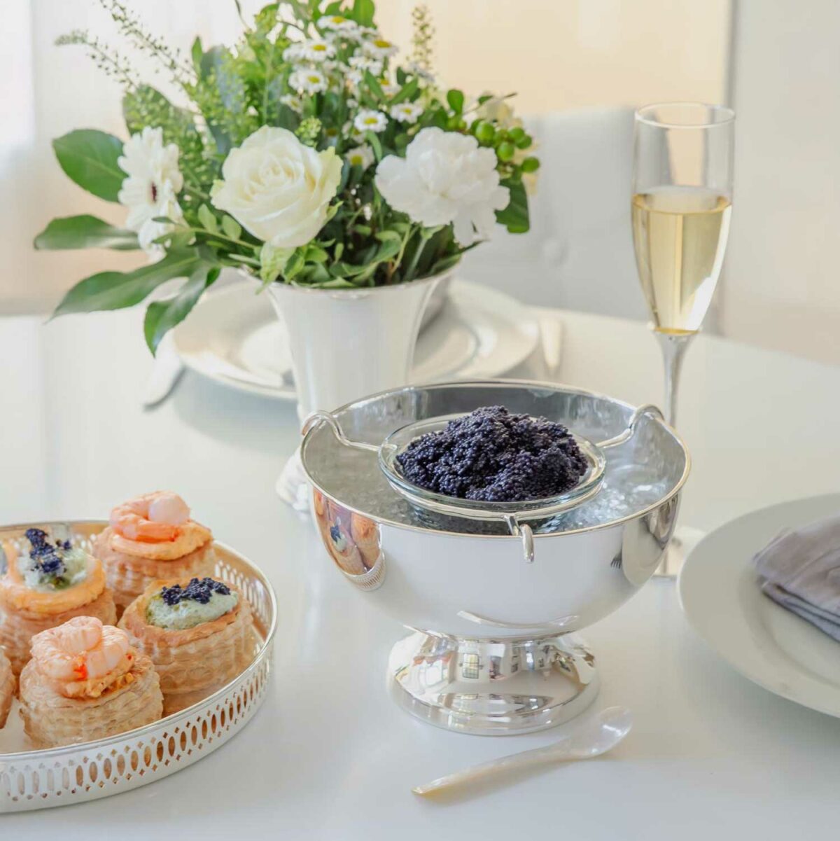 PALMA caviar bowl heavily silver-plated