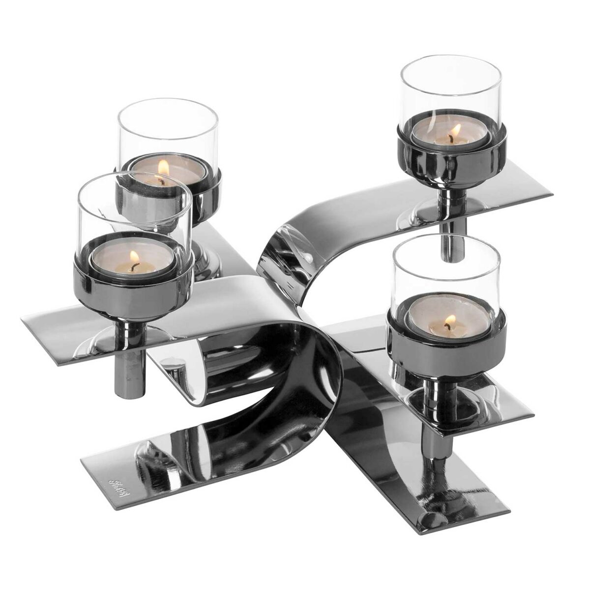 PASSIONA Teelichthalter mit Glas 4-flammig