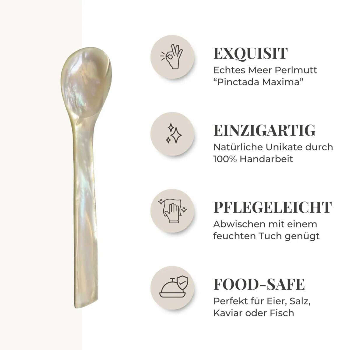 MOTHER-OF-PEARL spoons square (set of 2)