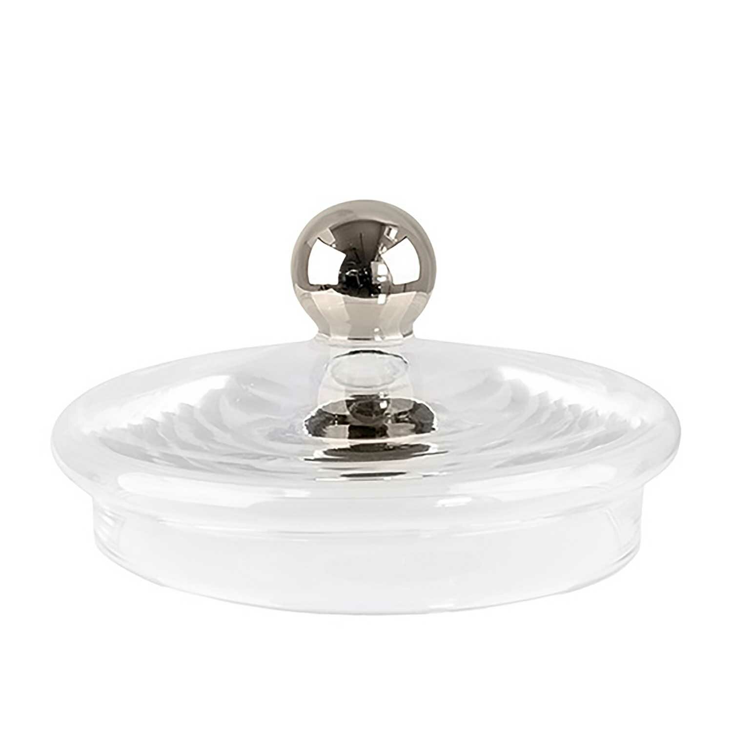 PLATINUM glass candy dish on a stand
