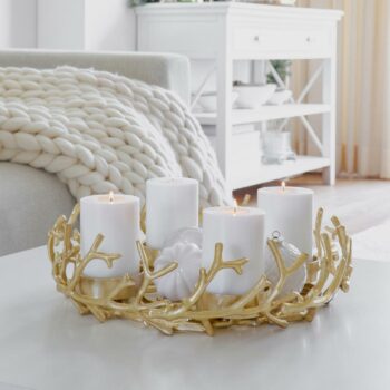 PORUS candlestick wreath gold