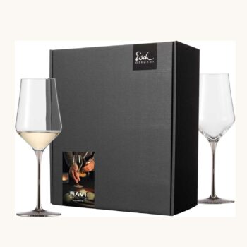 RAVI PLATIN 2 white wine crystal glasses in a gift box