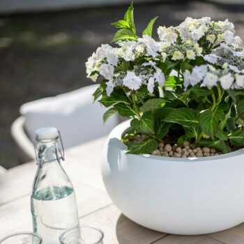 SANDSTONE planter bowl white matt | 2 Größen