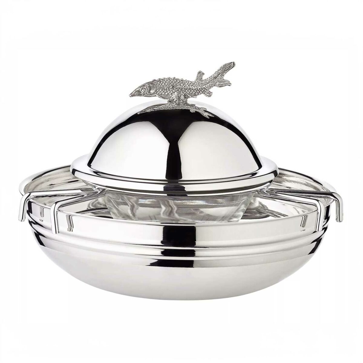 STURGEON caviar bowl with lid stainless steel