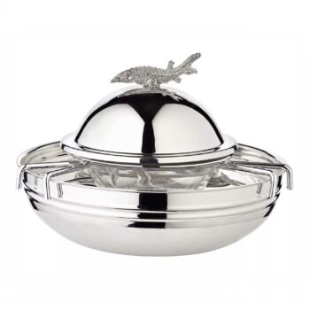 STURGEON caviar bowl with lid stainless steel
