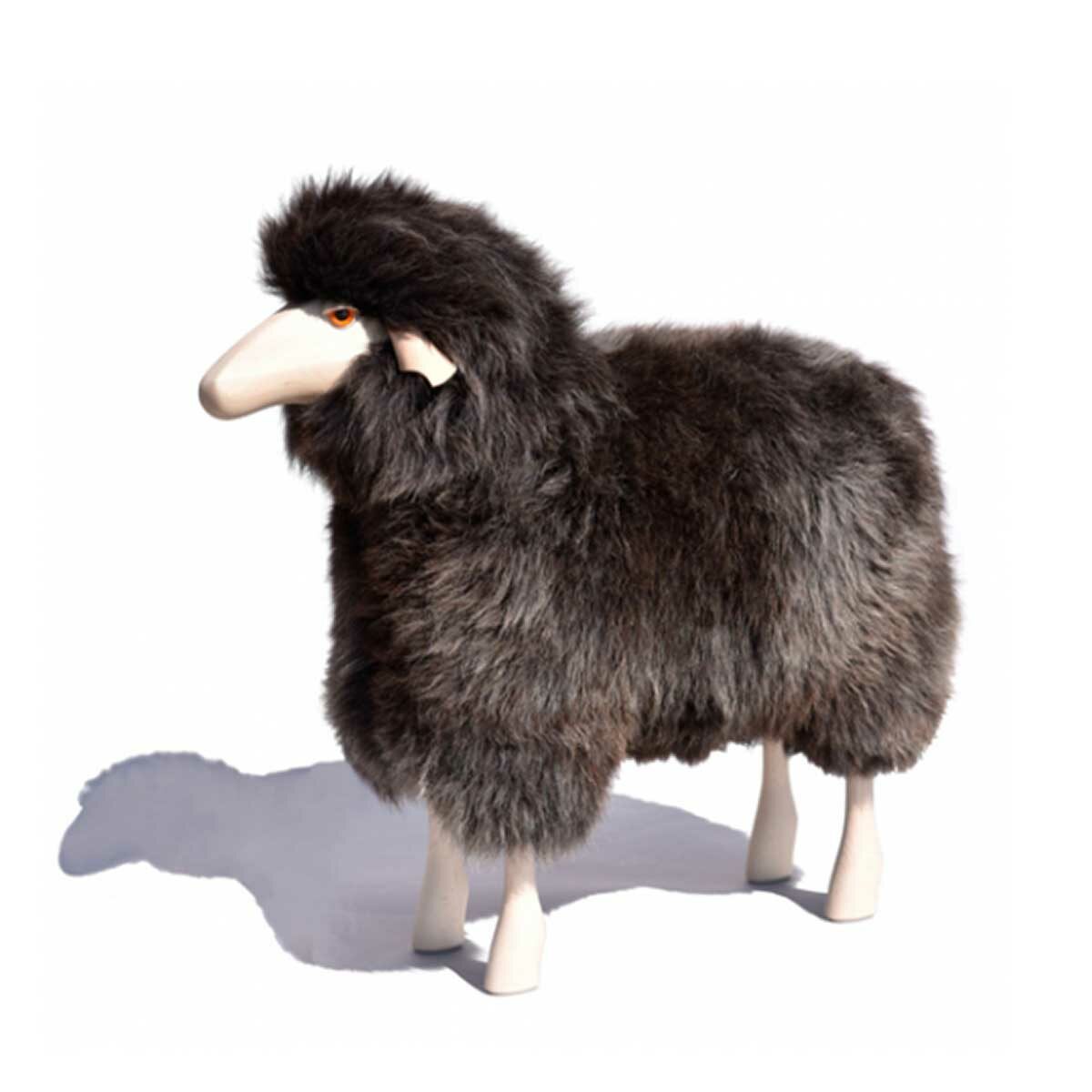 Life-size sheep with gray-brown fur