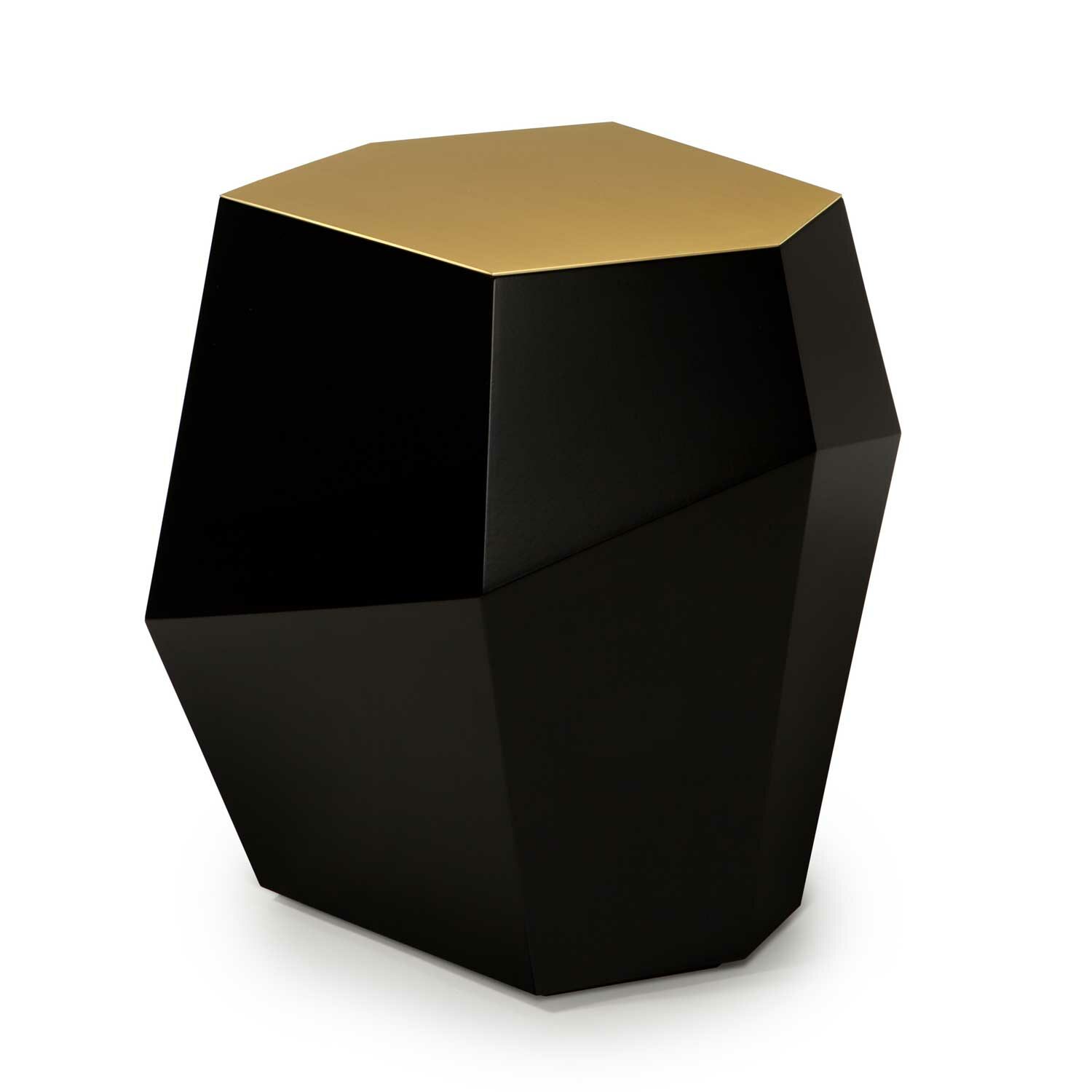 THREE ROCKS side table (high) all RAL colors with brushed brass plate