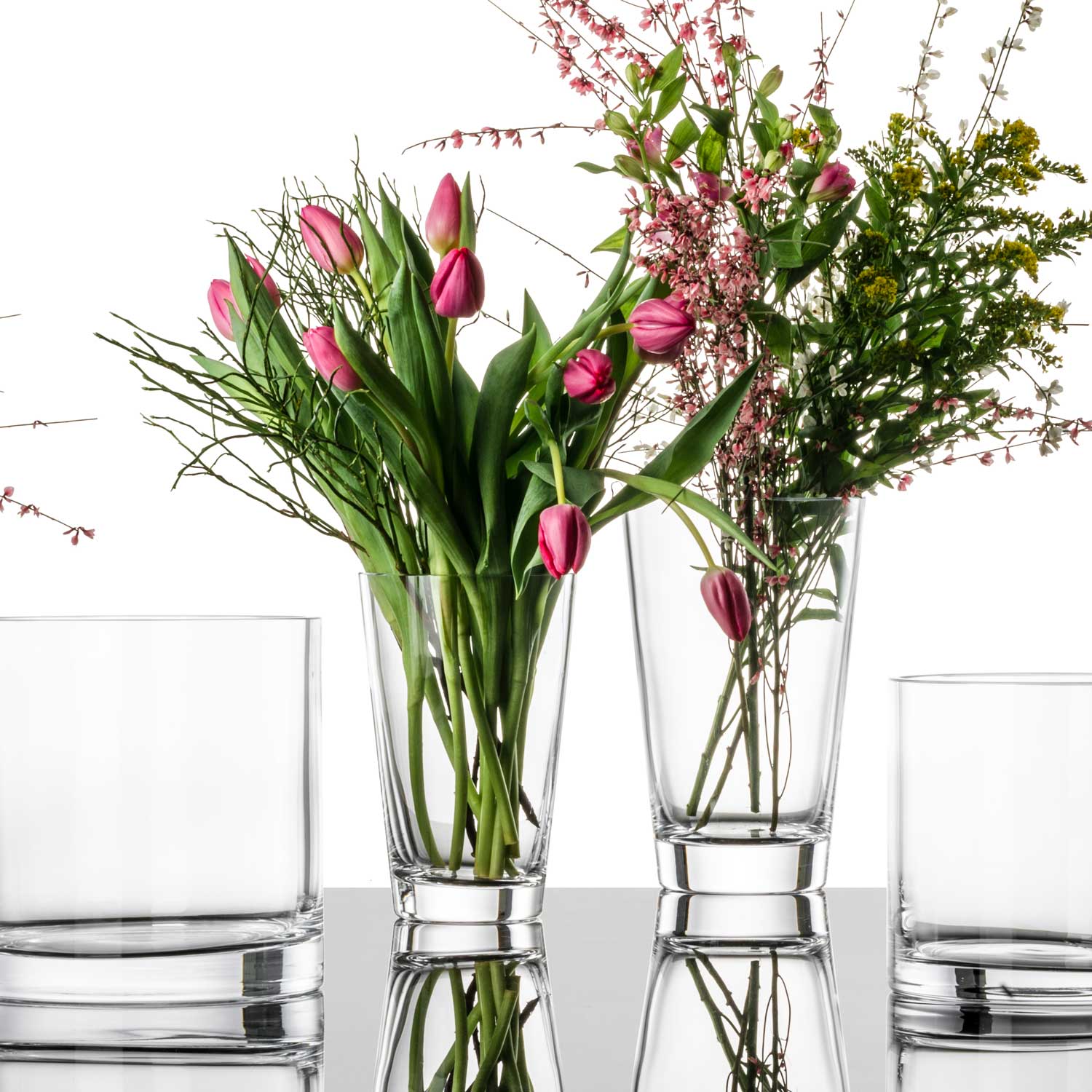 TONIO crystal glass vase conical H 21 cm 1 TONIO crystal glass vase conical H 21 cm