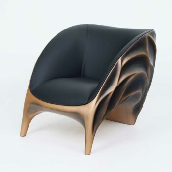 TRITON armchair with black leather