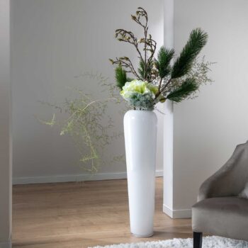 TUTZI glass vase white/opal H 90 cm