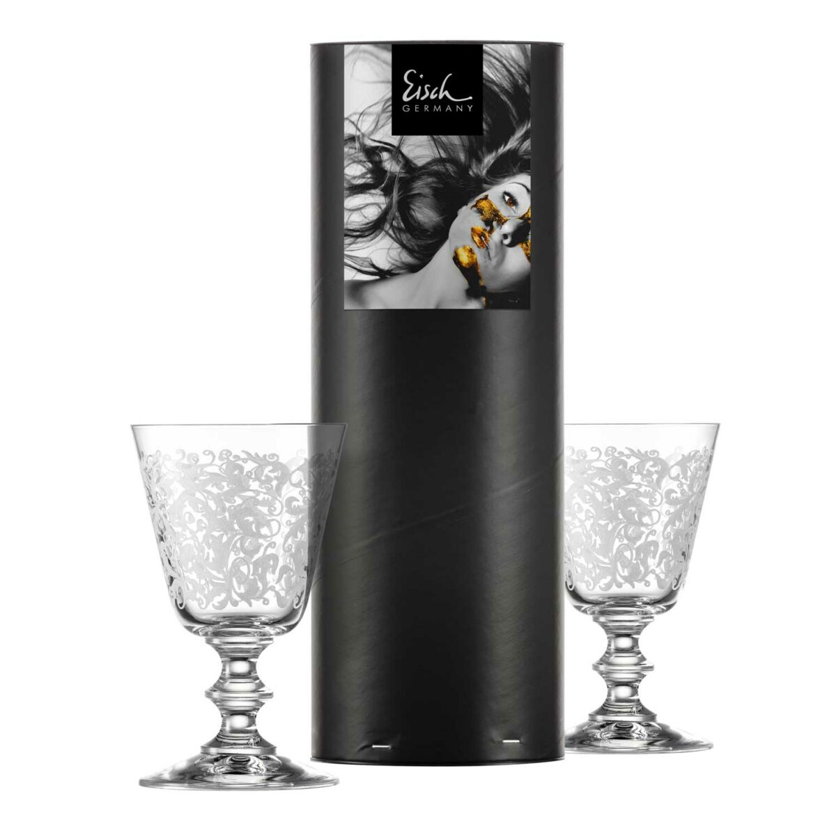 VINCENNES 2 red wine glasses with engraving