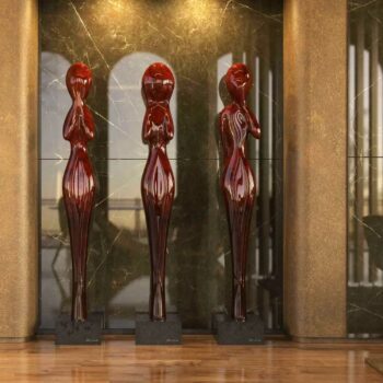 WISDOM sculptures set of 3 artistic red
