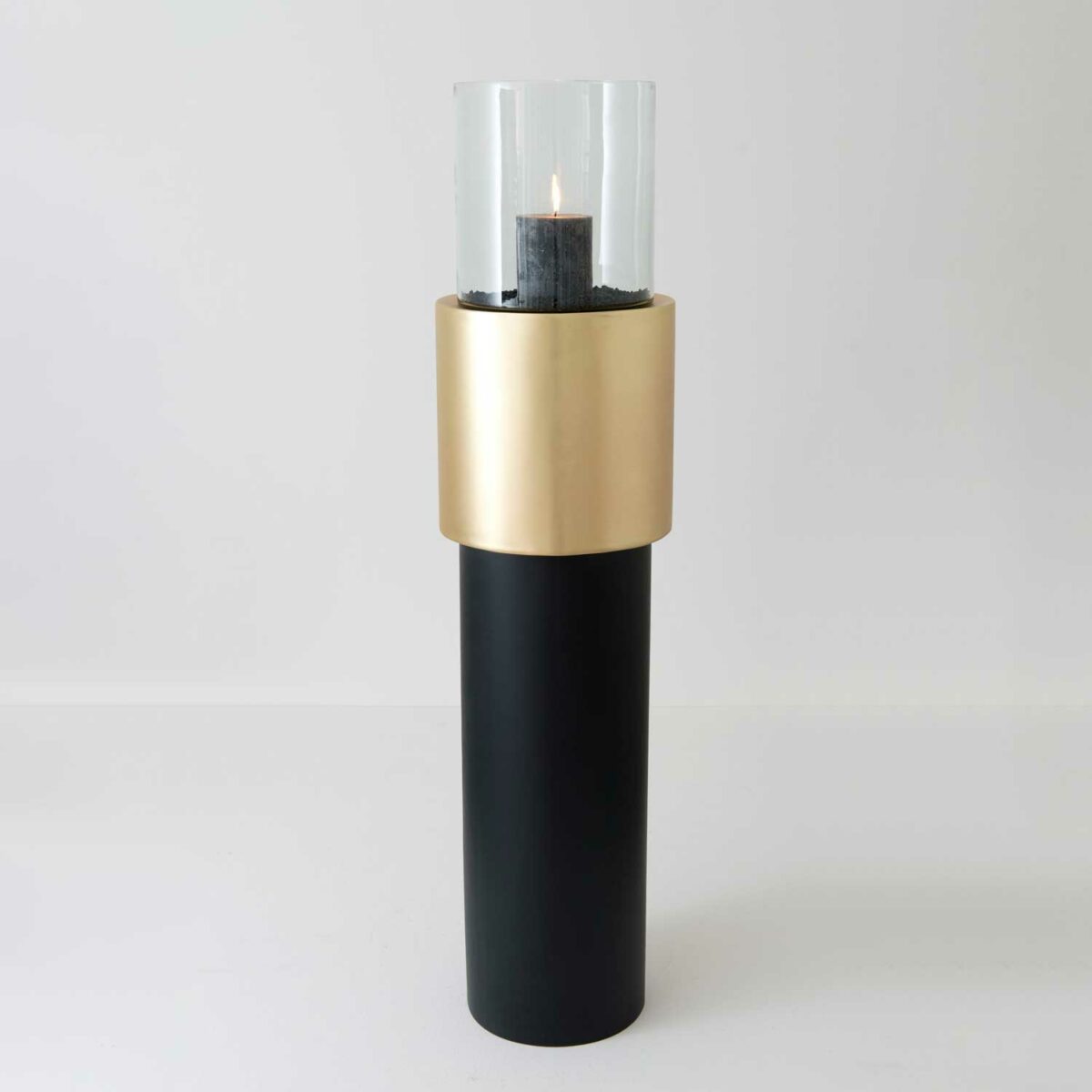 BATTERIA lantern column black-gold H 130 cm